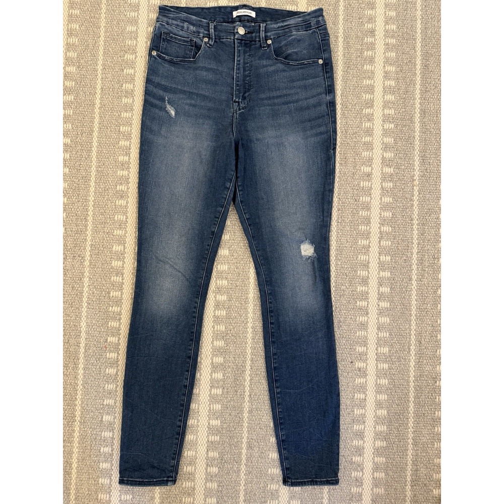 Good American Good Legs Skinny Jeans Distressed Blue Size 10/30